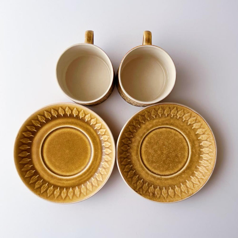 【訳あり】イェンス・クイストゴー Jens Harald Quistgaard レリーフ Relief ティー カップ&ソーサー 2客 5R7J032
