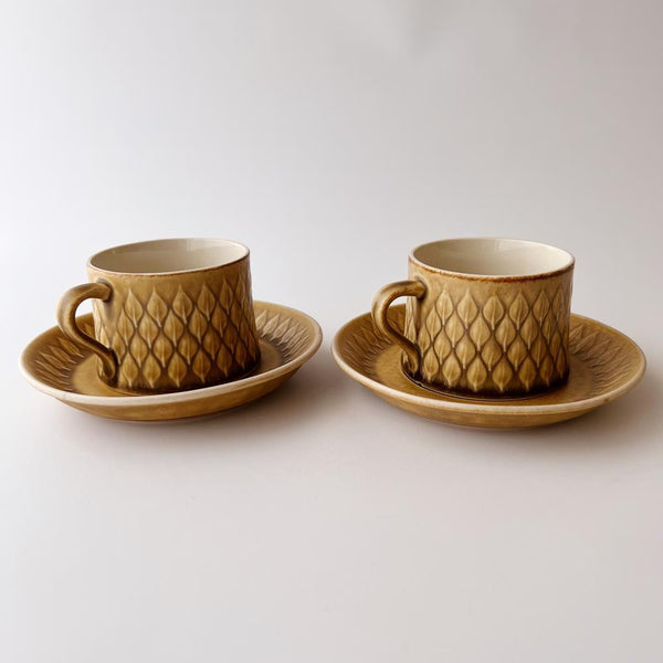 【訳あり】イェンス・クイストゴー Jens Harald Quistgaard レリーフ Relief ティー カップ&ソーサー 2客 5R8A028