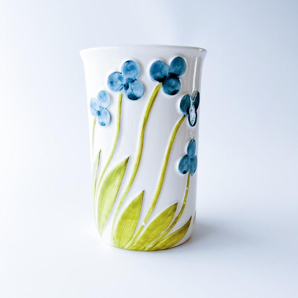 【訳あり】リサラーソン Lisa Larson 青い花の花瓶　5R9S018