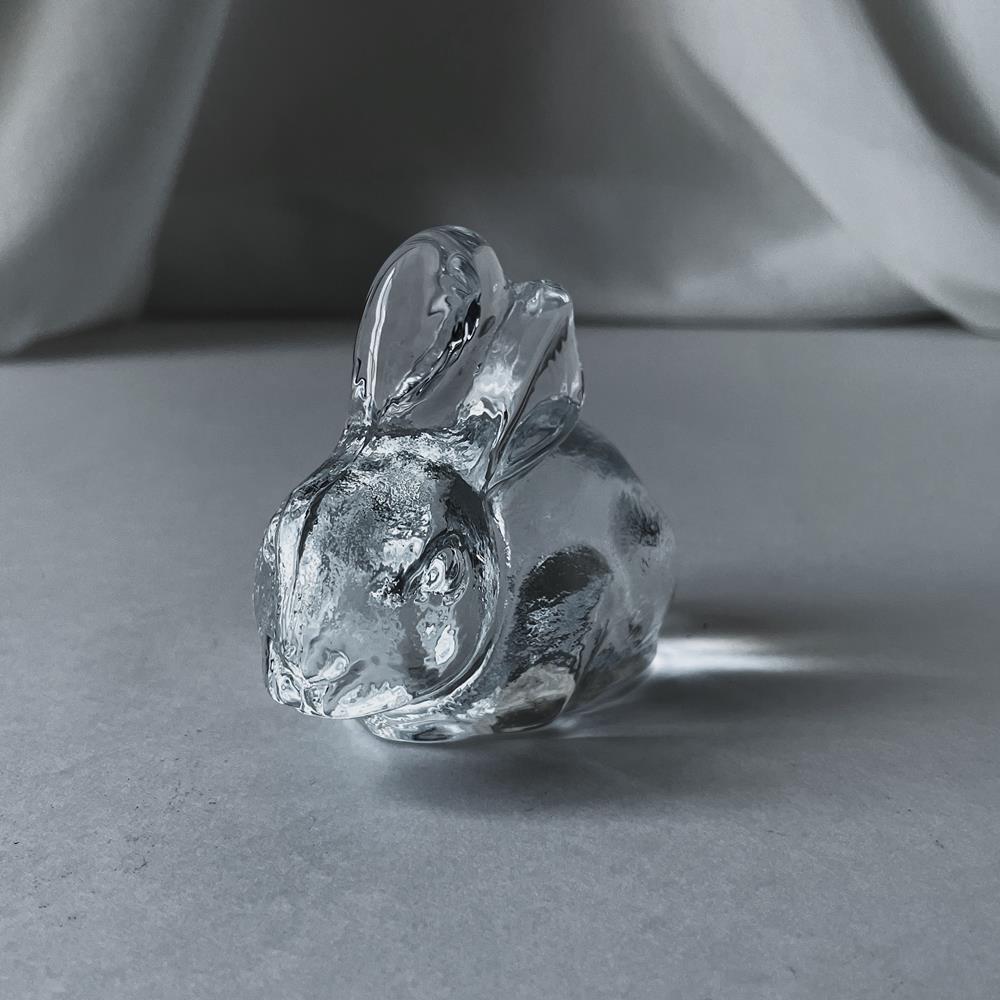 ウサギのオブジェ  クリスタルガラス　リンズハンマル工房   3R9S038