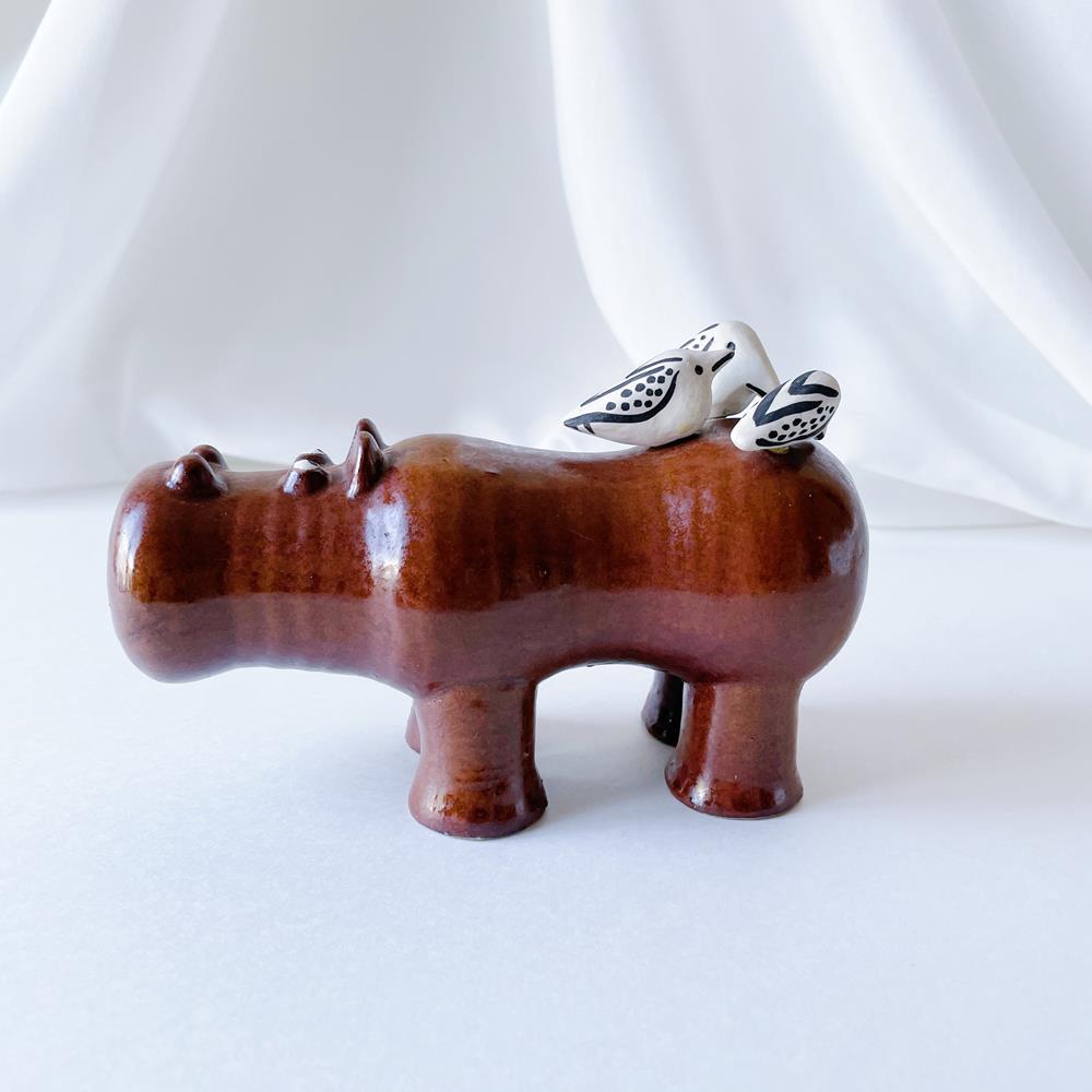 リサラーソン カバと小鳥 Lisa Larson