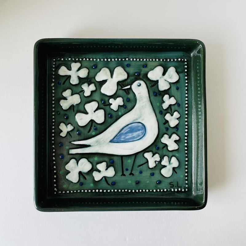 シルヴィア・レウショヴィウス Sylvia Leuchovius ロールストランド Rorstrand 陶板 飾り皿　白い鳥 1