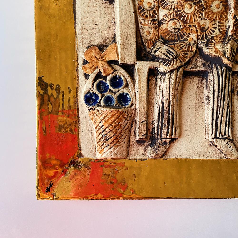 リサ・ラーソン作 Jubileum 陶板(記念日)：夫婦の幸せな瞬間を記念する