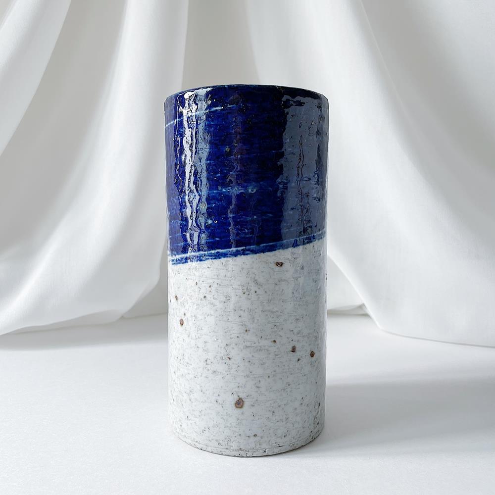 インガー・パーソン Inger Persson ロールストランド Rorstrand 紺の帯の花瓶  スタジオ作品 3R5M009