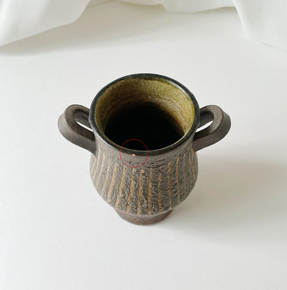 マリ・シムルソン Mari Simmulson ウプサラエクビー Upsala Ekeby 素朴な色味の2つ持ち手の花瓶