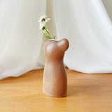 鹿児島 睦　おサルの花器  猿  ブラウン オブジェ  En Liten Van (Mokey)   KMMOBR