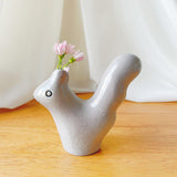鹿児島 睦　リスの花器  栗鼠  ライトグレー オブジェ  En Liten Van (Squirrel)   KMSQLG