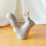 鹿児島 睦　リスの花器  栗鼠  ライトグレー オブジェ  En Liten Van (Squirrel)   KMSQLG