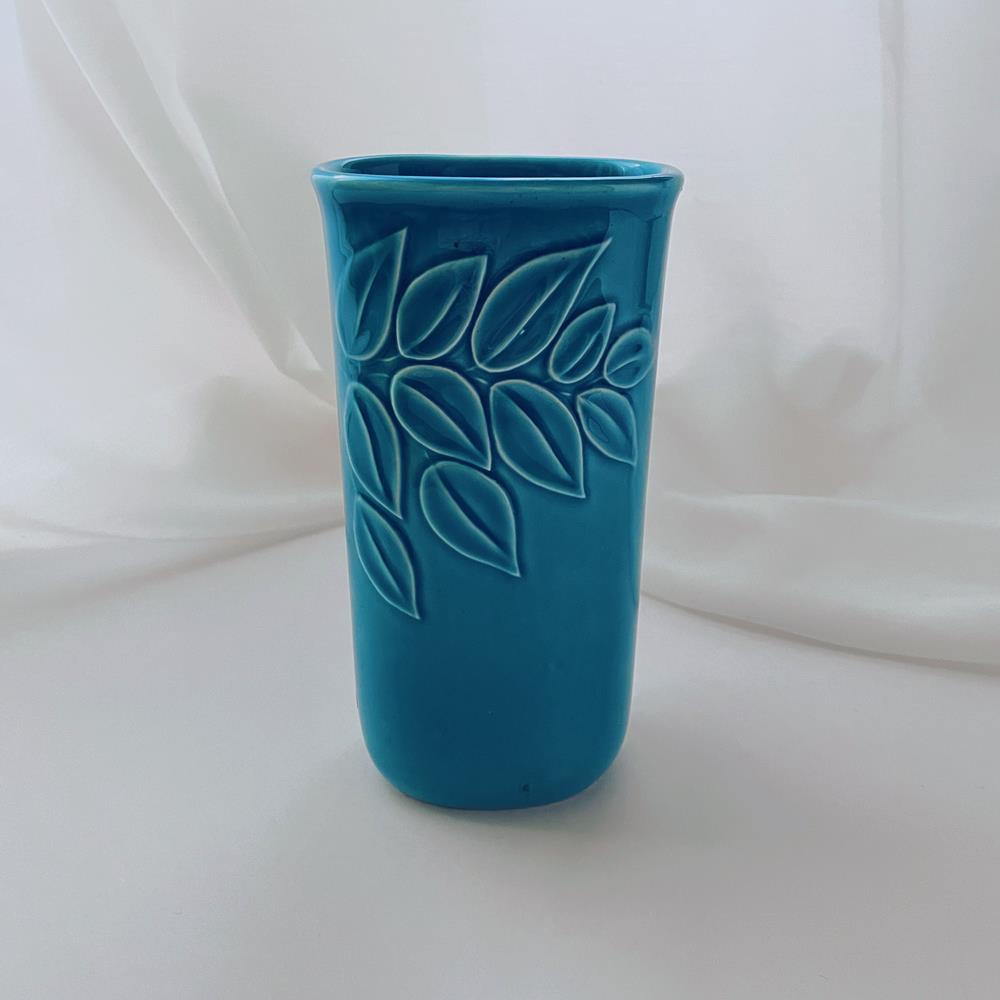 リサラーソン Lisa Larson 青緑の葉っぱの花瓶 (大)1